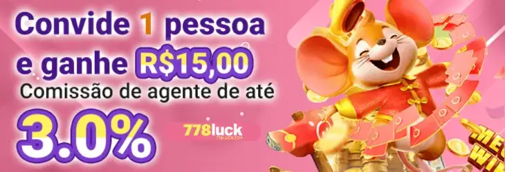 Convide 1 pessoa e ganhe R$15 no 778LUCK